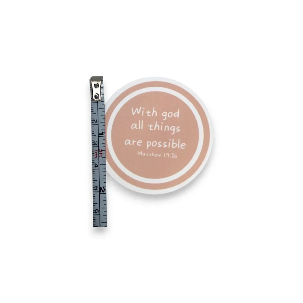 Sticker Religious Christian Bible Verse Mathew 19:26